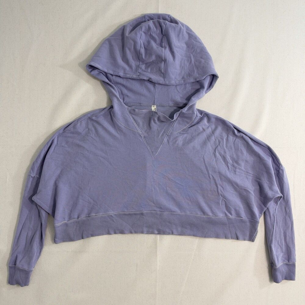 Intimately Free People Womens XS Purple Cropped Hoodie Pullover Oversized